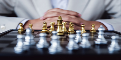 Strategic Planning, Business Competition, Show planning chess the competition to fight in the business world.